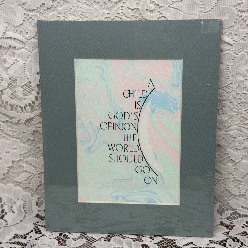 Marj-original Calligraphy Art Marjorie Winch A Child Is Gods Opinion Baby Shower